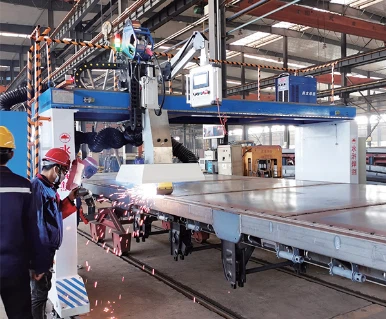 Lāzera izsekošanas puspiekabju grīdas automātiskā metināšanas iekārta